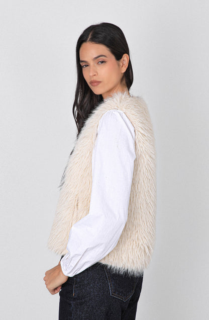 Chaqueta Sin Mangas Pelo White