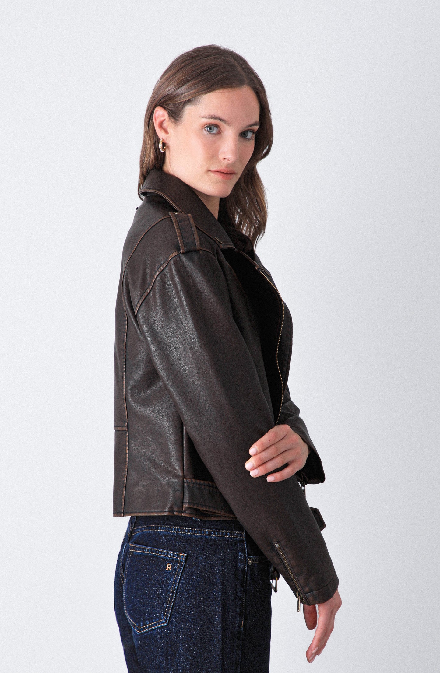 Chaqueta Biker Brown