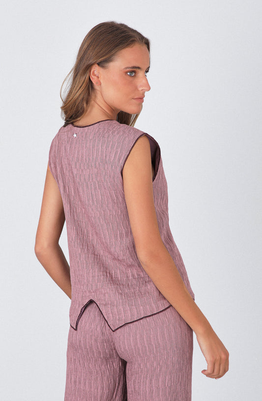 Top Botones Nudos Rose