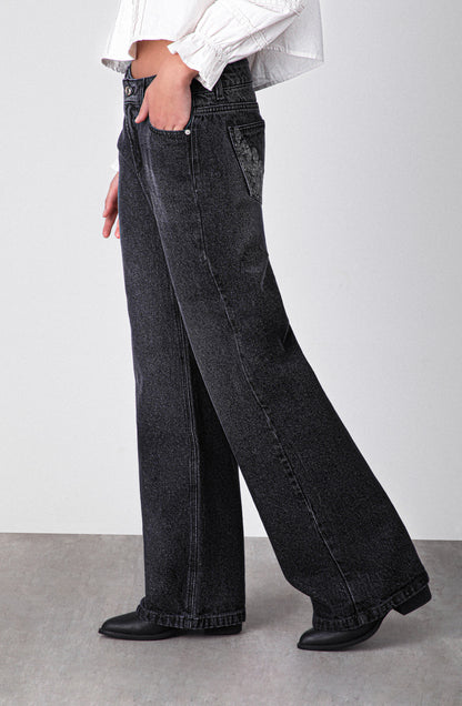 Pantalón Paisley Lurex Black