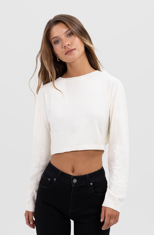 Sweater Espalda Abierta Ecru