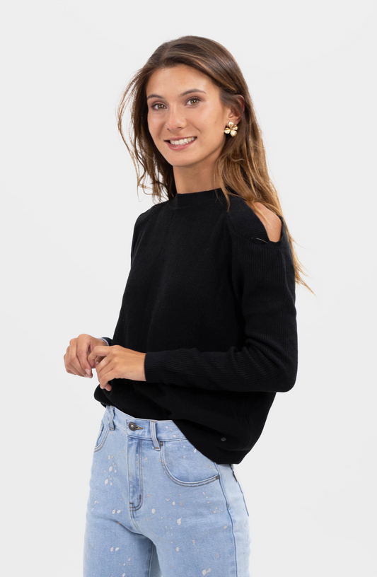 Sweater Sin Hombros Black