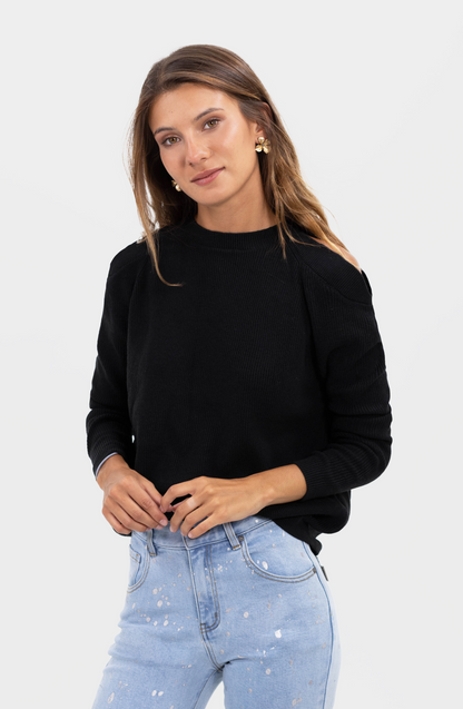 Sweater Sin Hombros Black