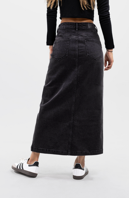 Falda Midi Denim Black