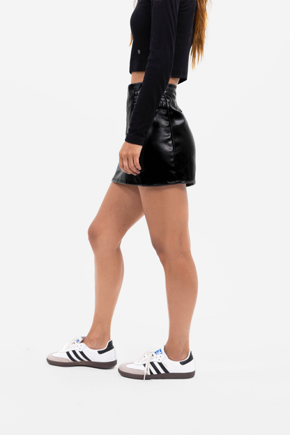 Falda Lisa P.U. Black