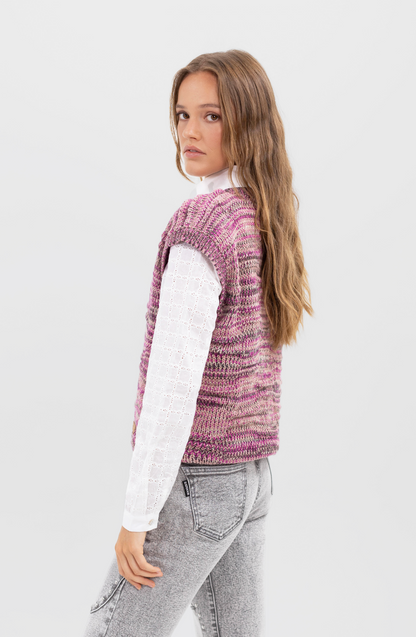 Vest Jaspeado Pink