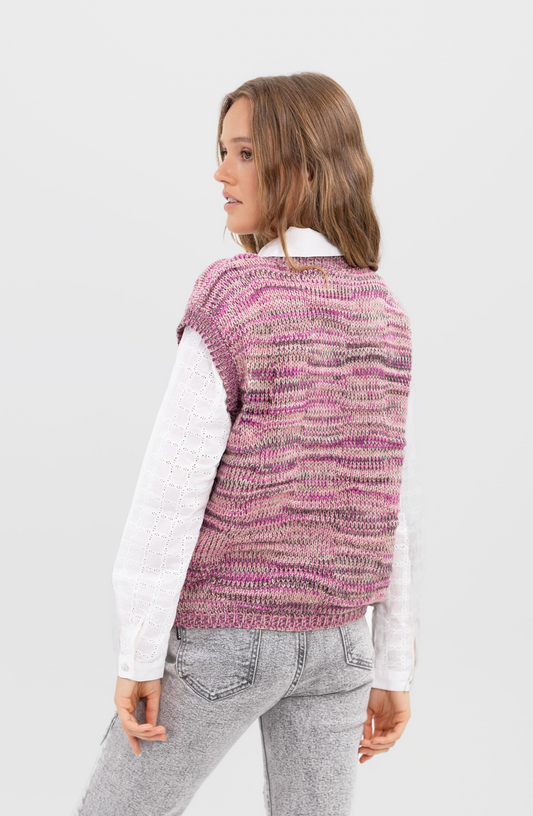 Vest Jaspeado Pink