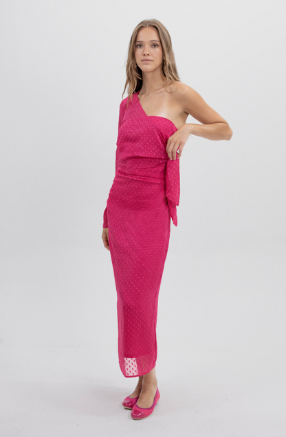 Vestido Strapless Bolero Fucsia