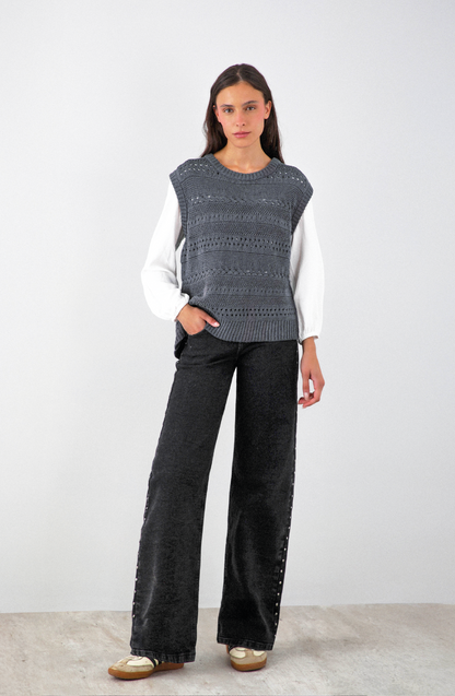 Sweater Vest Trenzado Gray