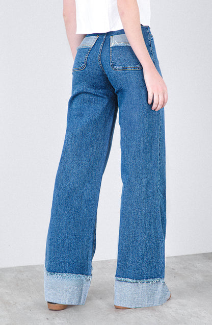 Pantalón Wide Leg Sun Blue