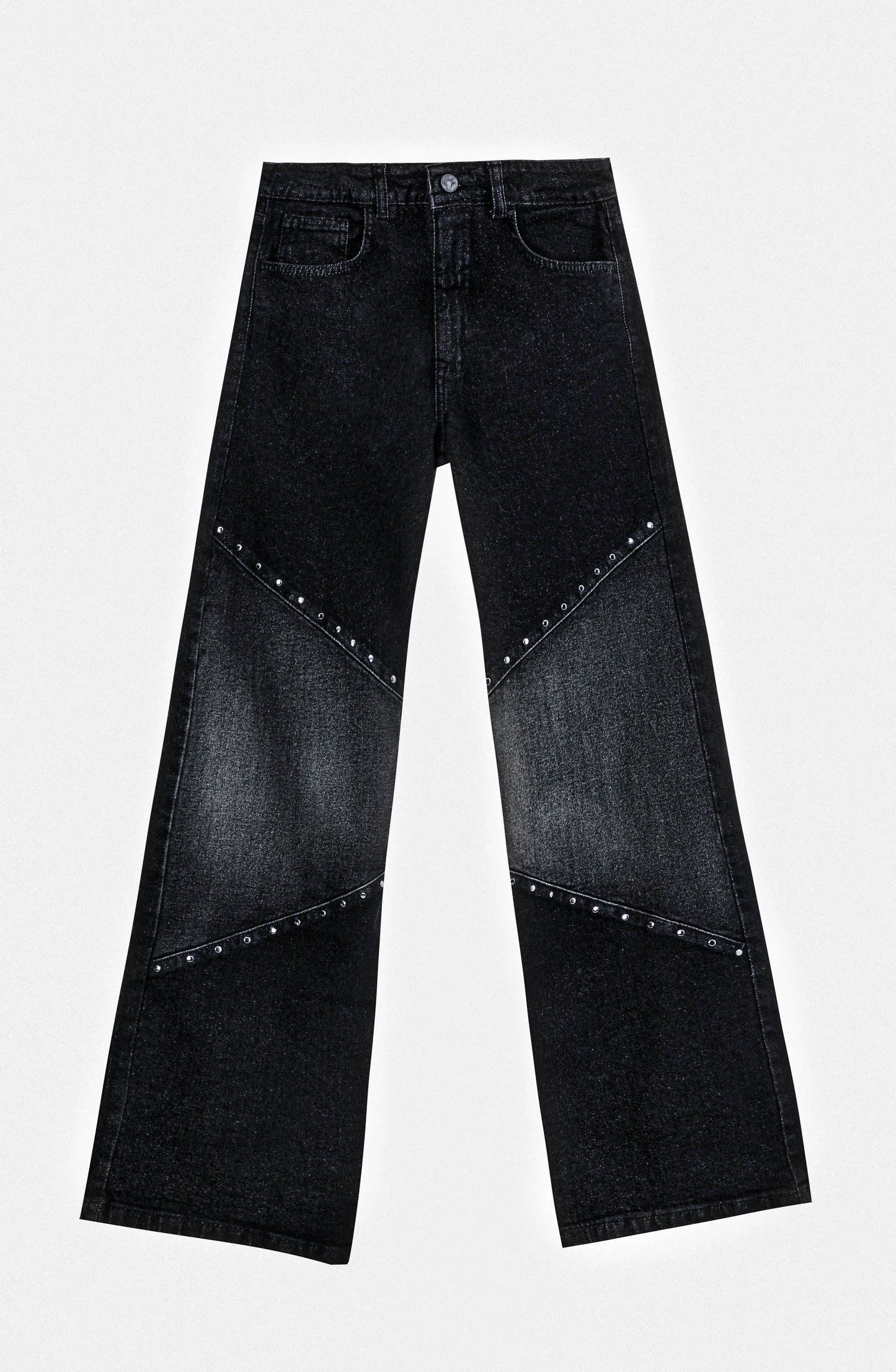 Pantalón Wide Leg Diagonal Tachas Black