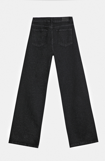 Pantalón Wide Leg Diagonal Tachas Black