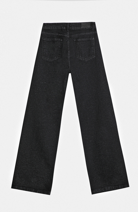 Pantalón Wide Leg Diagonal Tachas Black