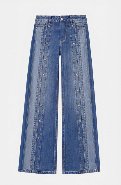 Pantalón Botones Frontales Blue