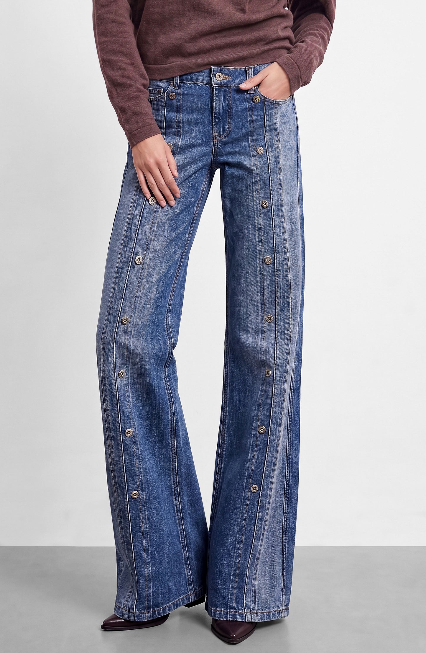 Pantalón Botones Frontales Blue