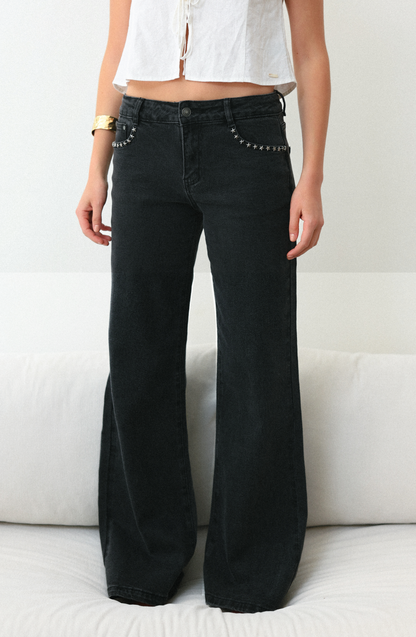 Pantalón Estrella Bolsillo Black