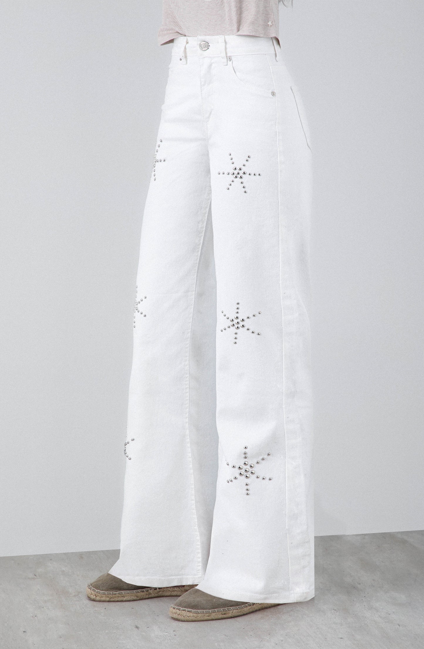 Pantalón Dibujo Flores White