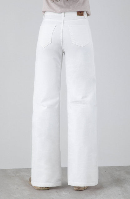 Pantalón Dibujo Flores White