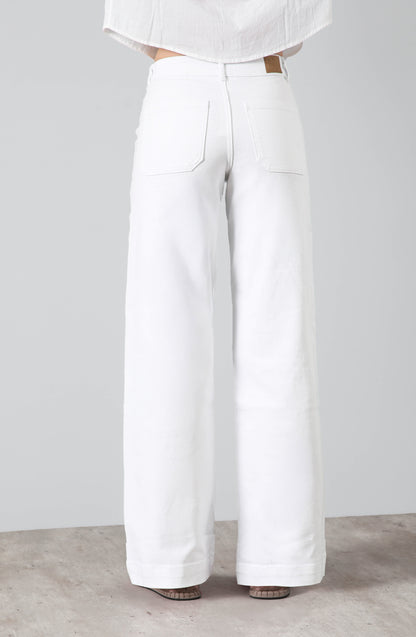 Pantalón Flores Tachas White