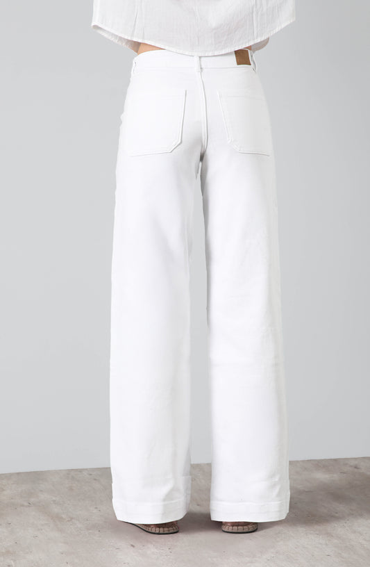 Pantalón Flores Tachas White