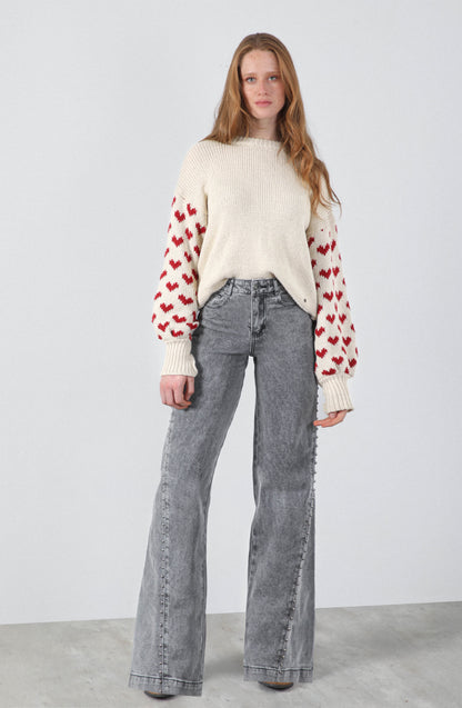 Pantalón Tachas Corte Lateral Gray