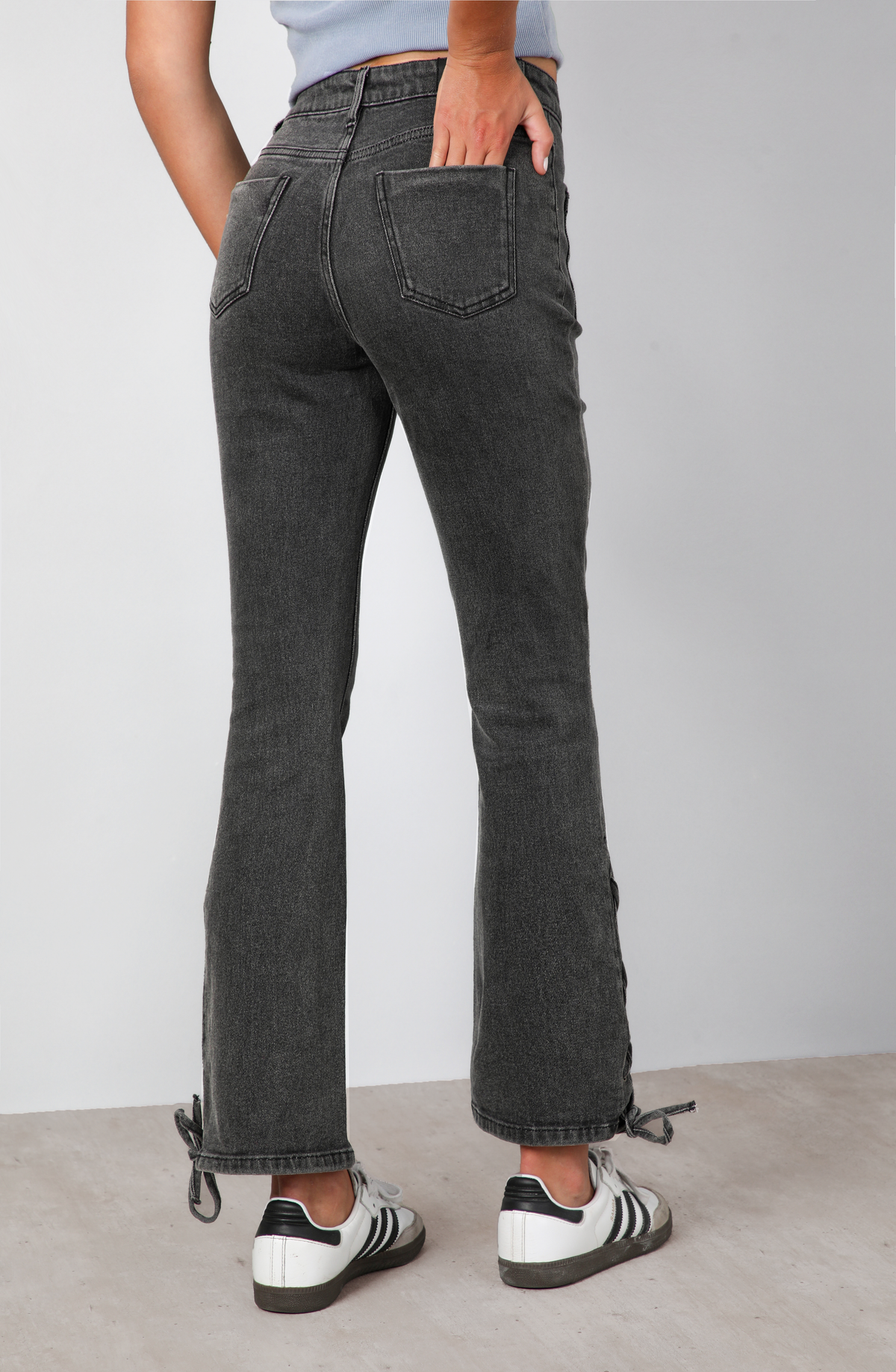 Pants Flare Cintas Black