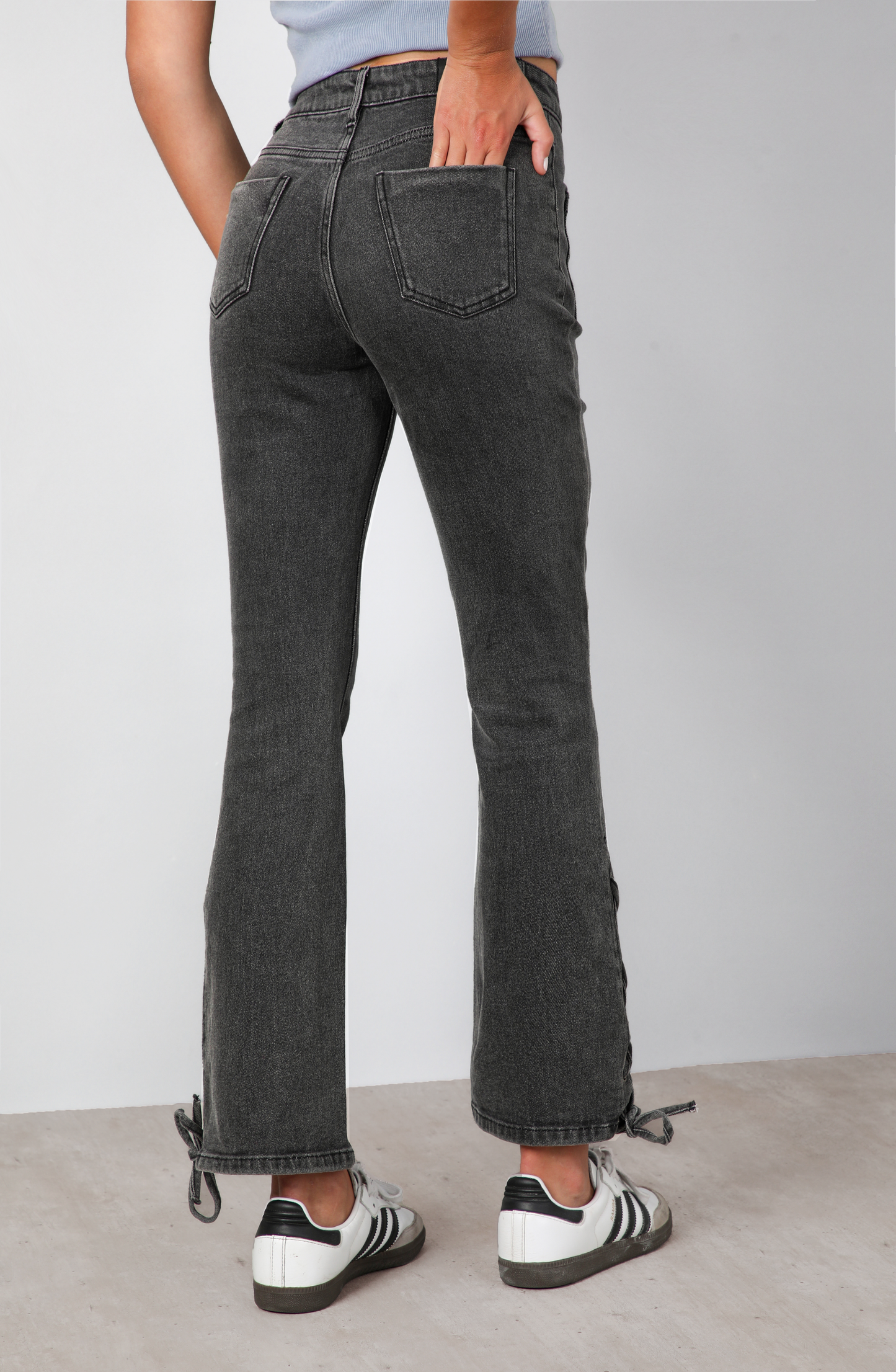 Pants Flare Cintas Black