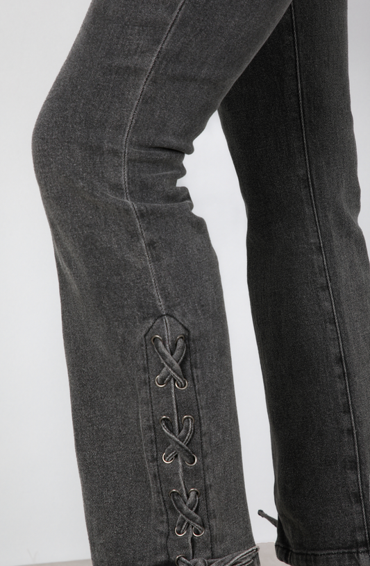 Pants Flare Cintas Black