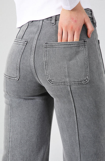 Pants Wide Leg Pocket Gray R