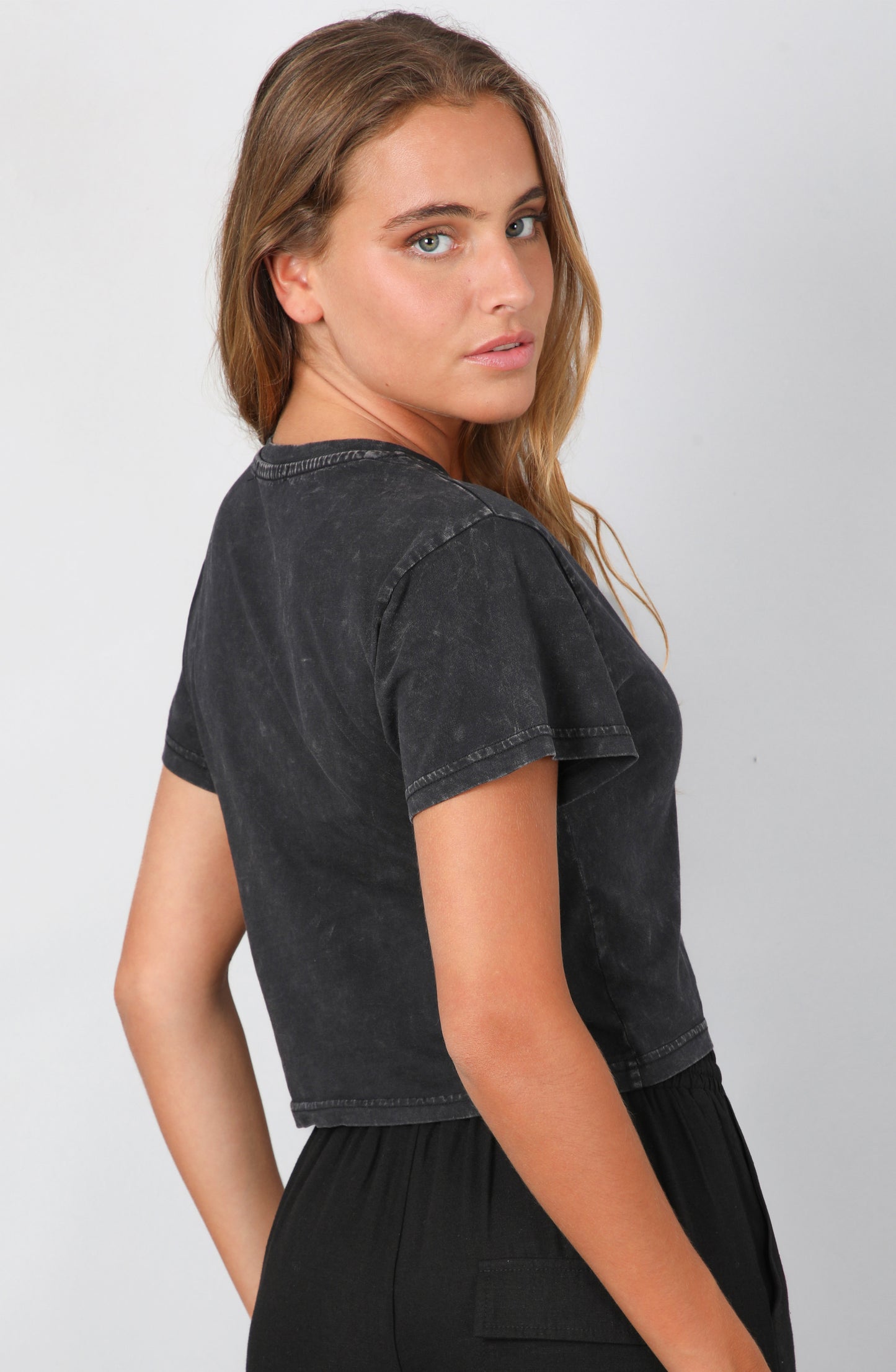 Top Manga Corta Gray