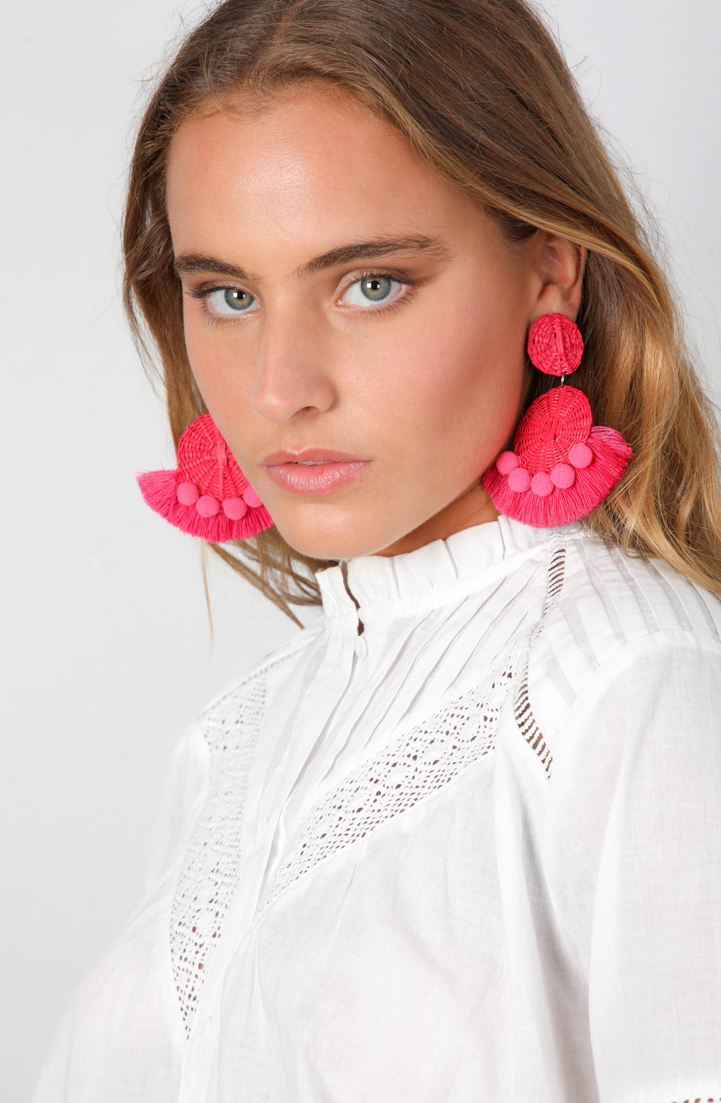 Blusa Pliegues Broderie White