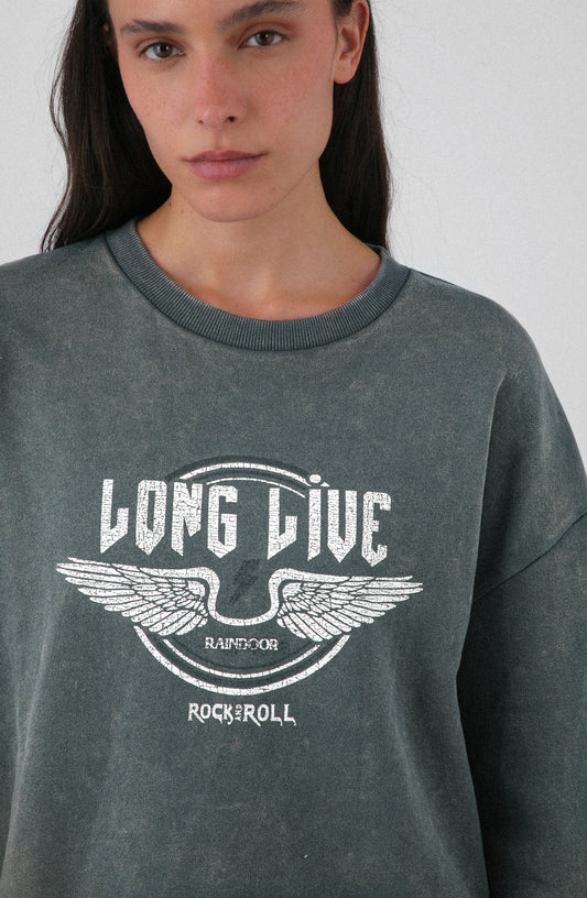 Polerón Cerrado Estampado Gray