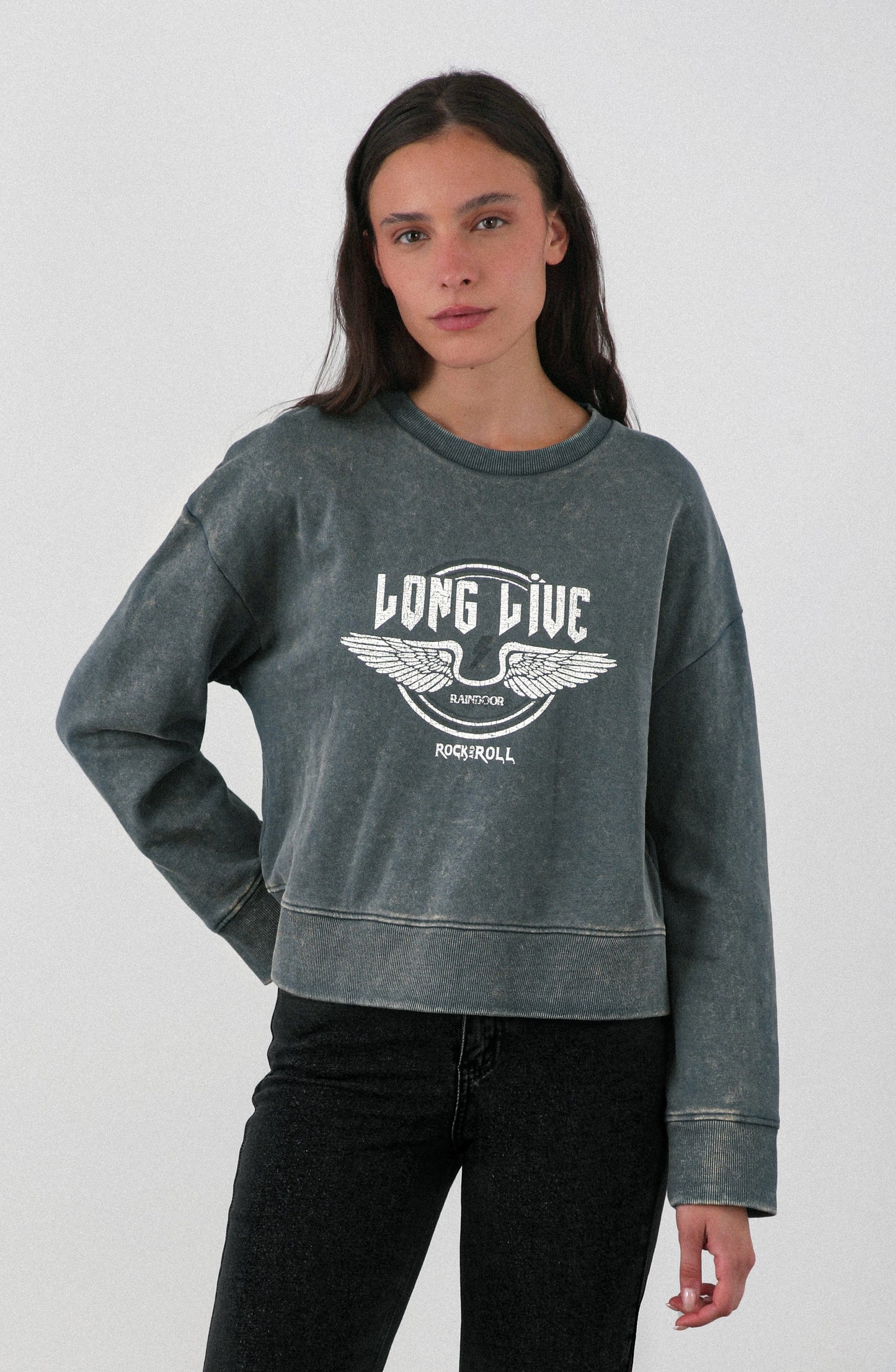 Polerón Cerrado Estampado Gray