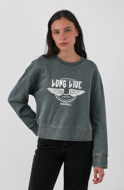 Polerón Cerrado Estampado Gray