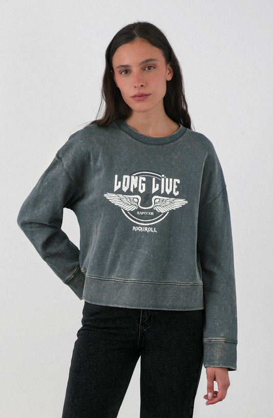 Polerón Cerrado Estampado Gray