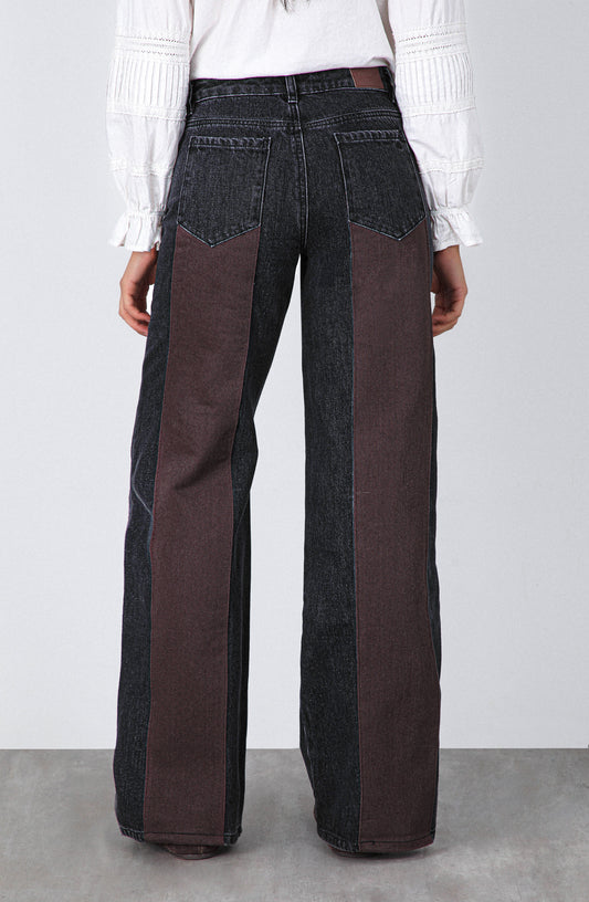 Pantalón Aplicación Denim Brown