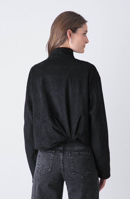 Chaqueta Bomber Suede Black