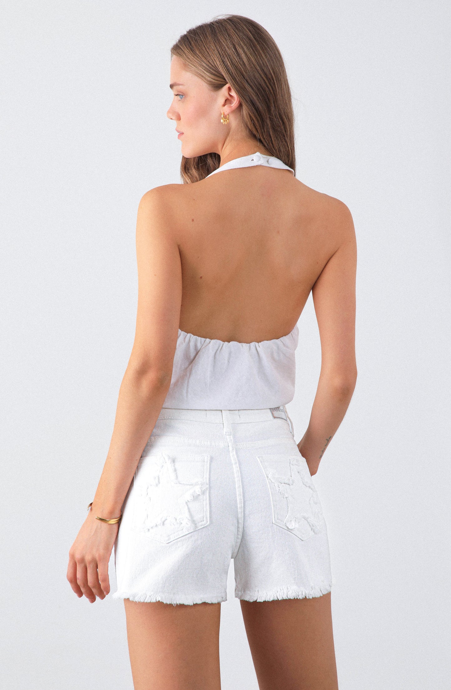 Short Estrella White Tiro bajo