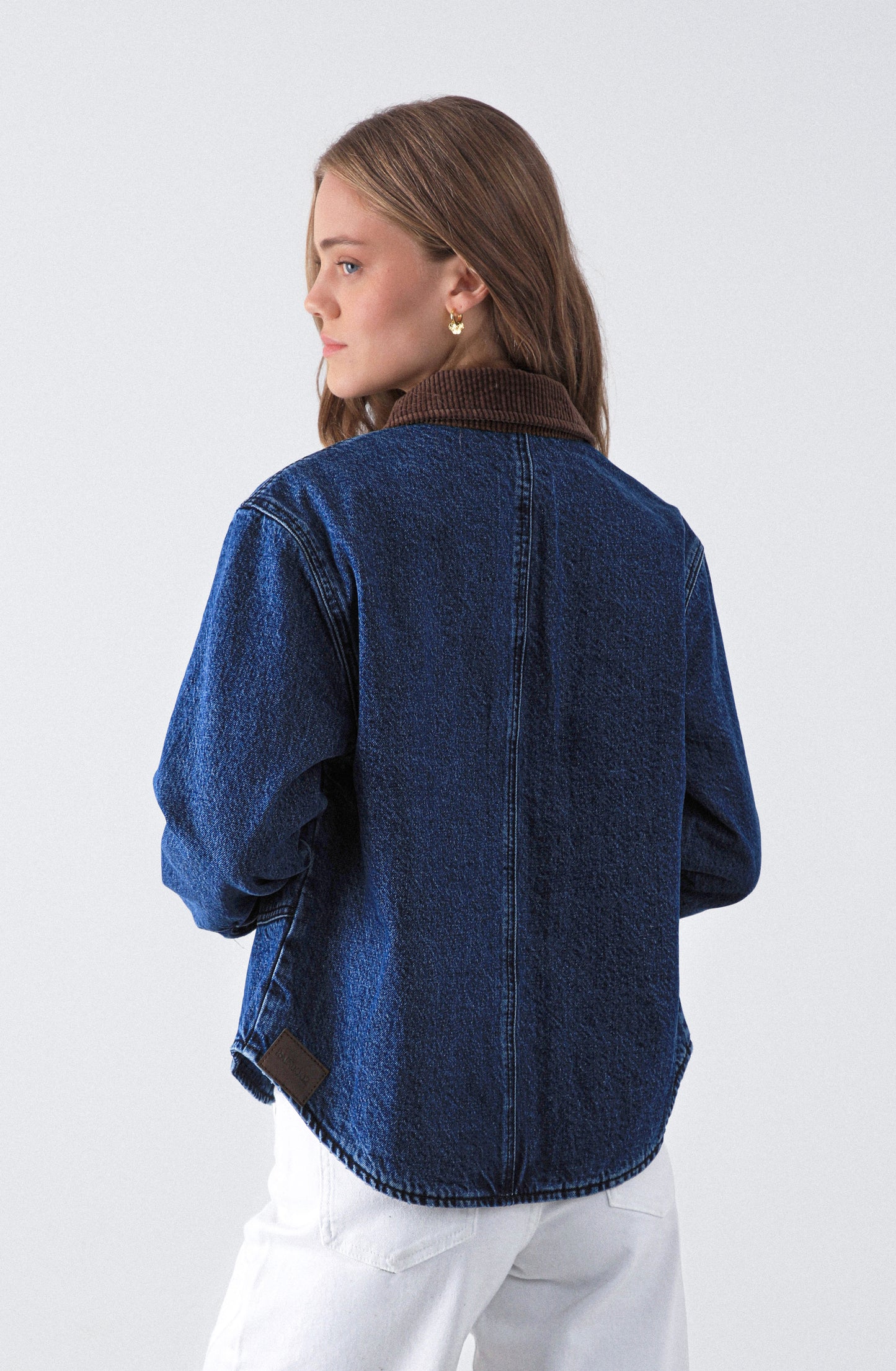 Chaqueta Denim Cuello Cotelé Blue