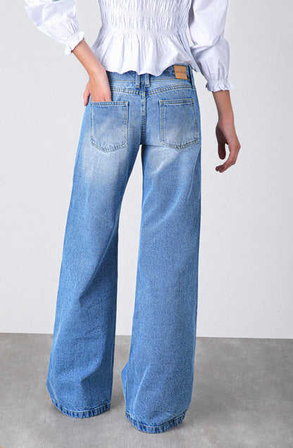 Pantalón Pretina Invertida Blue
