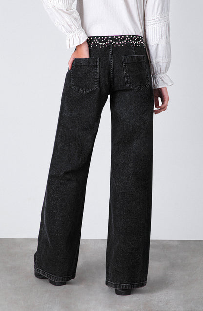 Pantalón Cinturón Tachas Grey