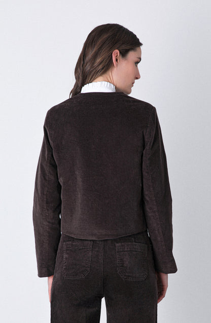 Chaqueta Botones Cotelé Brown