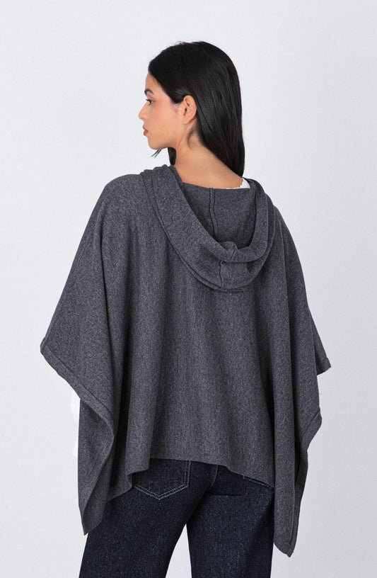 Poncho Gorro Grey