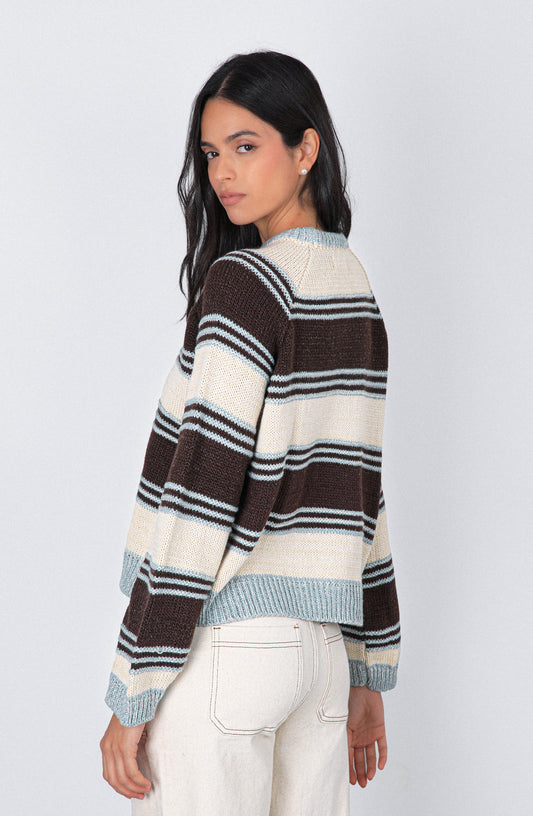 Sweater Rayas Ecru