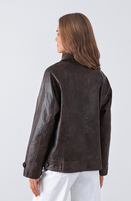 Chaqueta Pu Lazo Brown