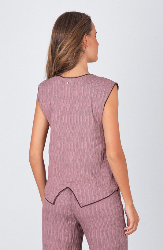 Top Botones Nudos Rose