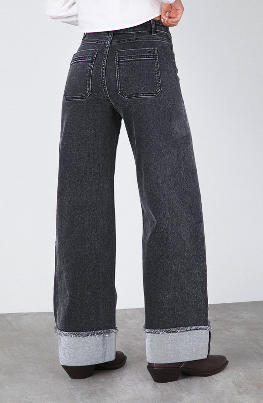 Pantalón Wide Leg Sun Black