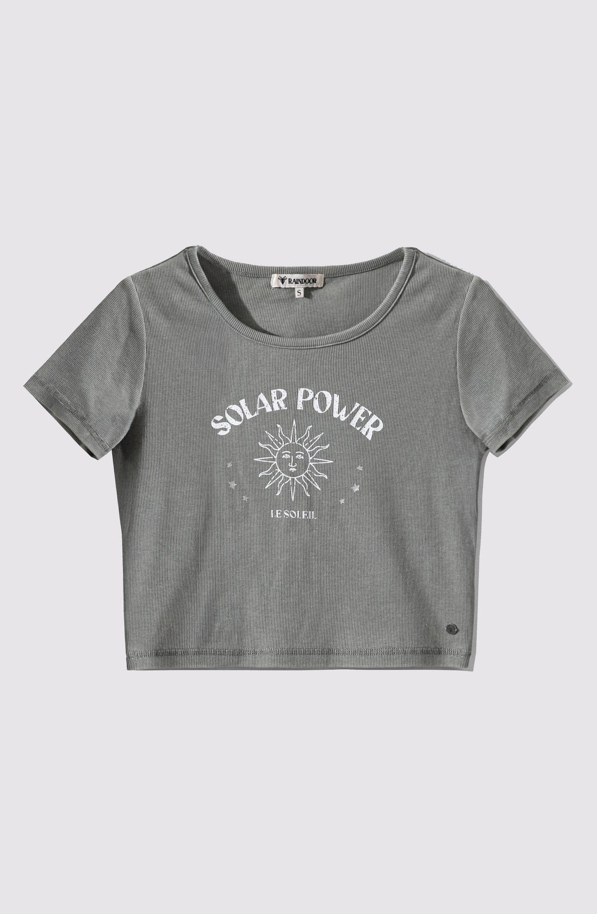 Top Manga Corta Rib Green