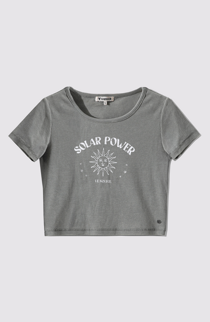 Top Manga Corta Rib Green