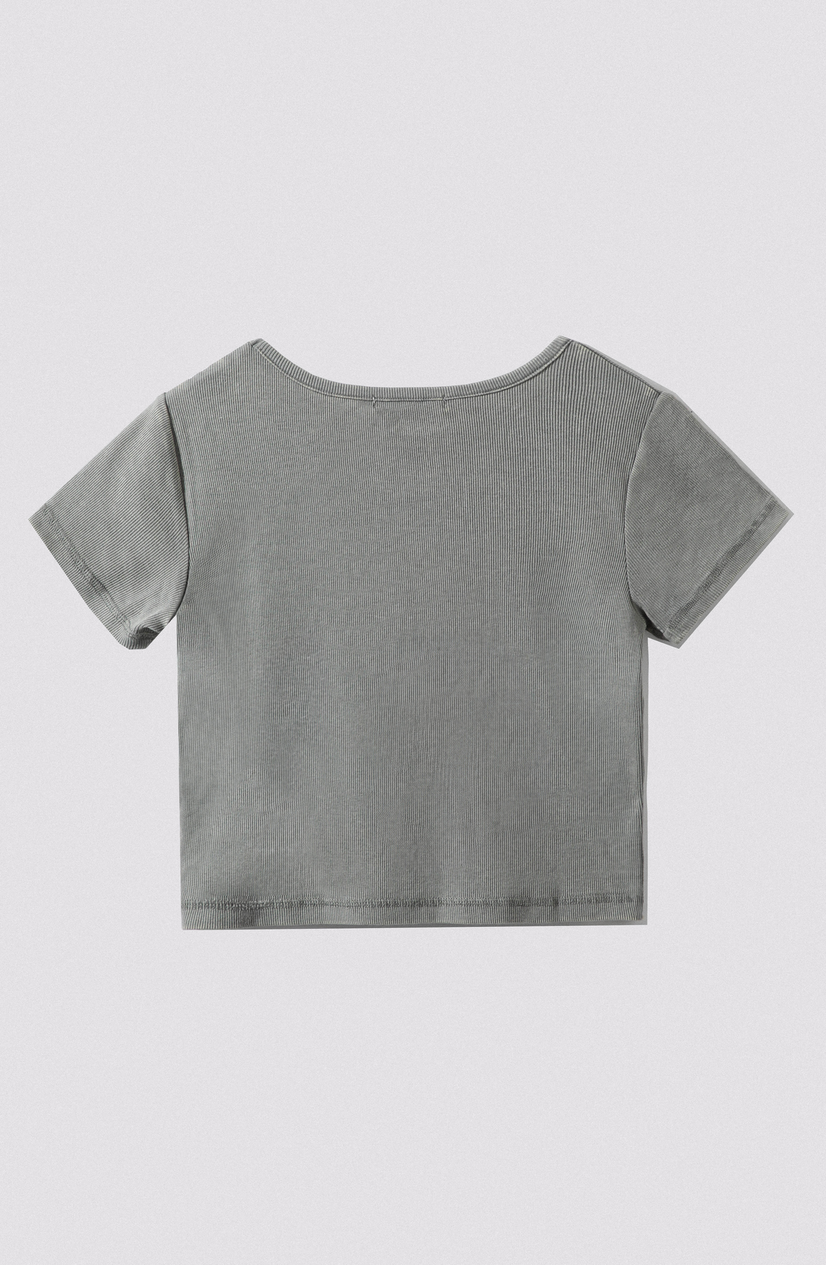 Top Manga Corta Rib Green